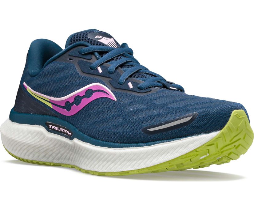 Saucony Triumph 19 Löparskor Dam Marinblå Gröna | Sverige 625VRW